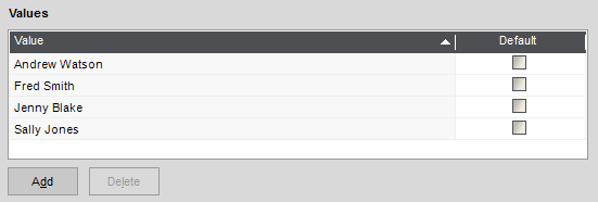 Add Values to Analysis Codes