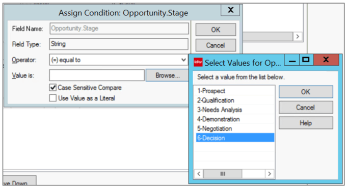 Infor CRM Condition Value
