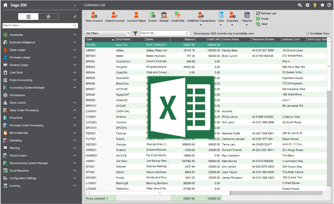 Sage Excel Integration