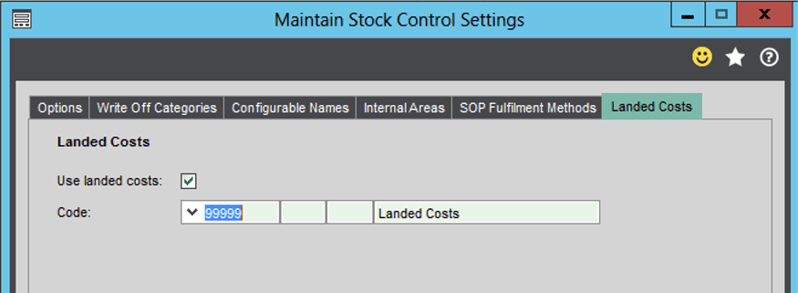 Stock Control Settings