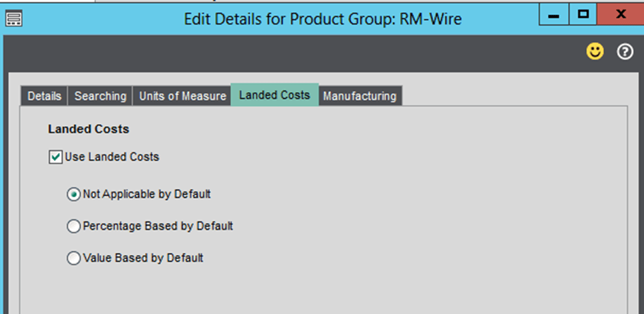 Product Group Settings